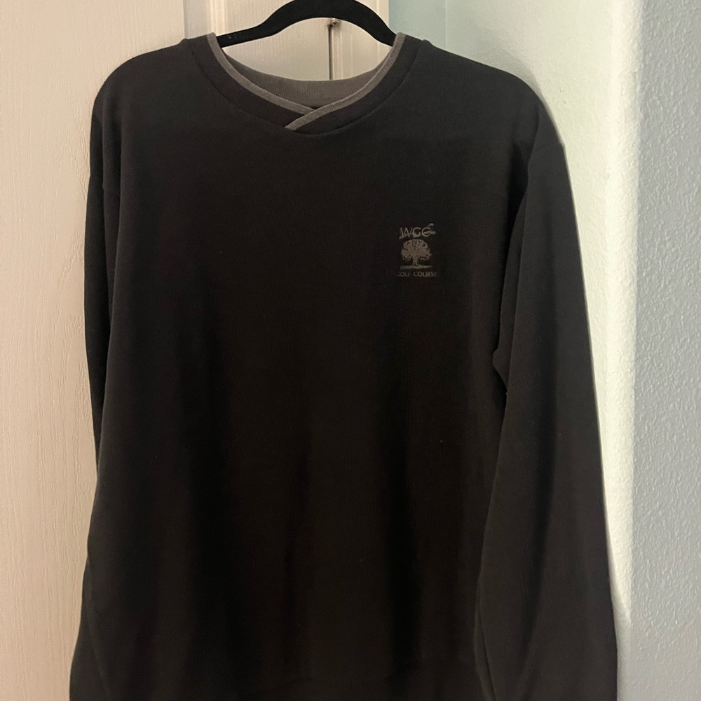 Black Cotton Hoodie Sweatshirt with V-Neck